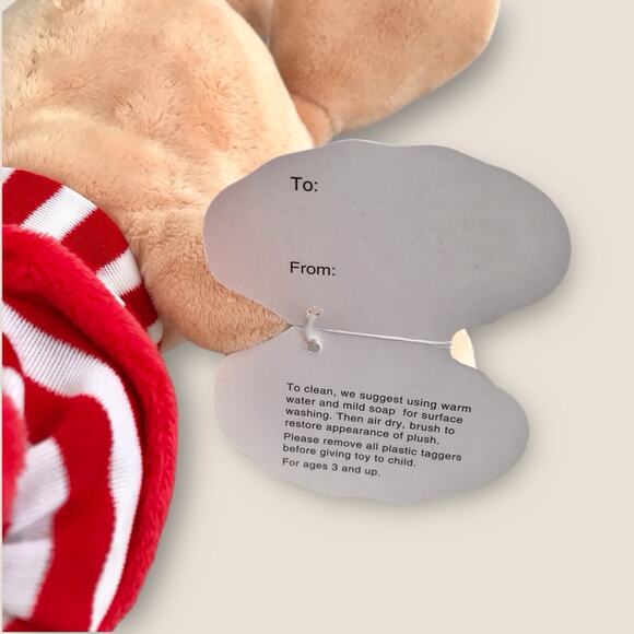 Wishpets NWT Jimi the Bear Christmas Holiday Plush Candy Cane Stripes 2006 - Picture 5 of 7